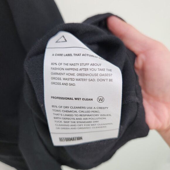 Reformation Cami Tank Top Size Small Black Adjustable Spaghetti Tie Straps - Picture 7 of 9